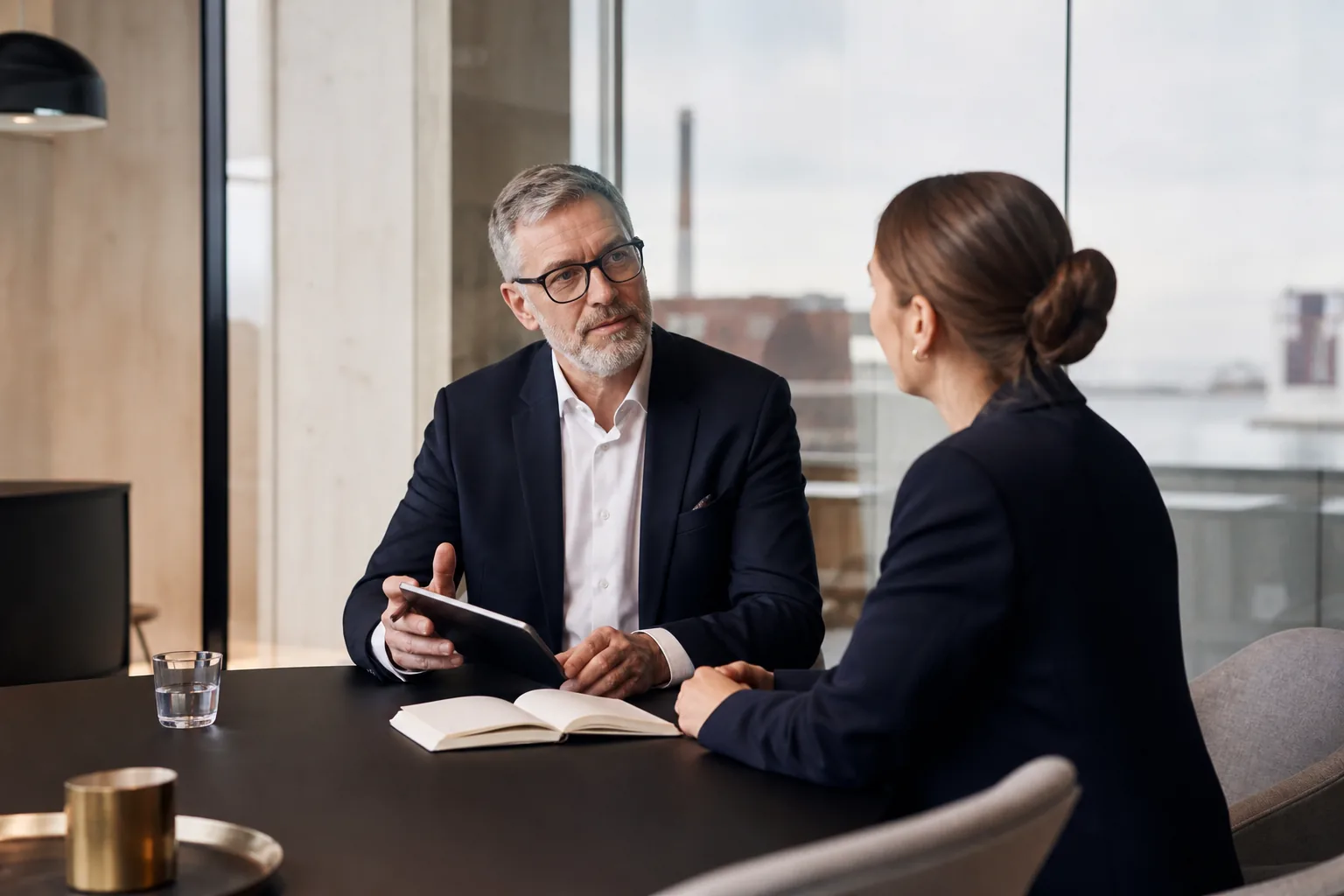 A GAV representative discussing a client project